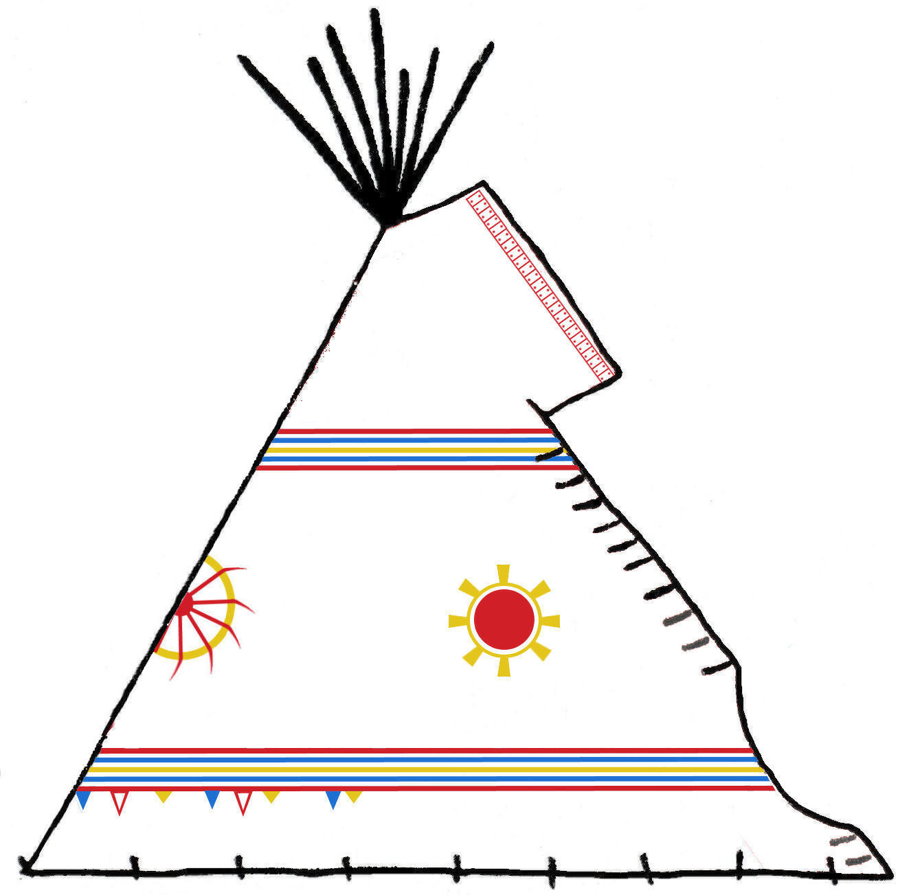 Plains Cree Traditional Teepee Artwork - Copyright Assiniboine Tipis
