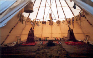 Inside view of a beautiful tipi - Danville 2005
